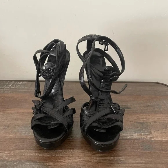 サンダル BURBERRY Burberry | Shoes | Burberry Leather T Strap Sandals On Heels Heels